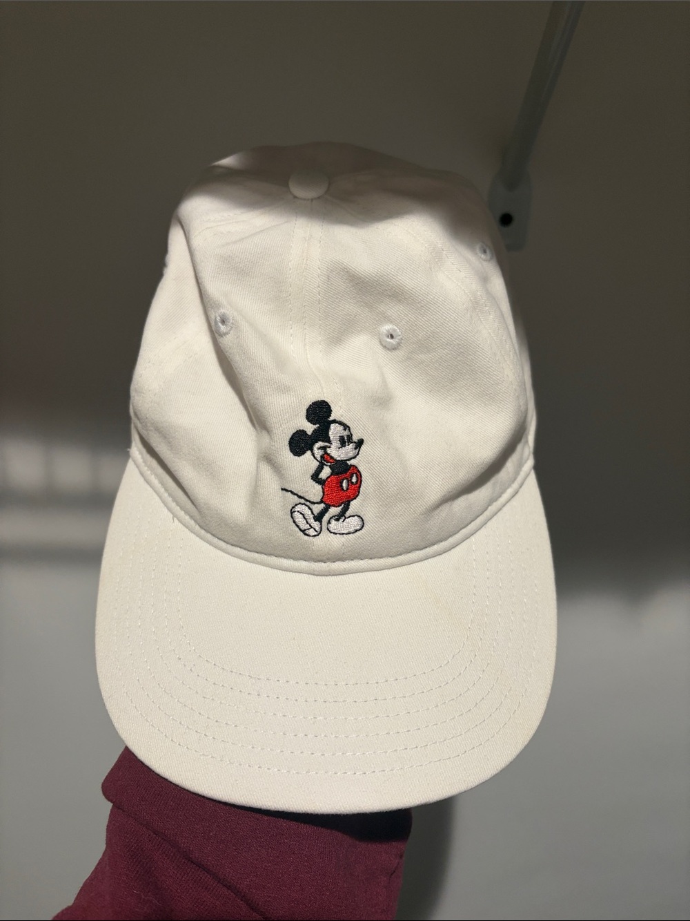 Kids White Mickey Mouse Embroidered Baseball Cap